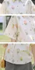 Frauenblusen japanischer Anime niedliche Obst voll bedruckte Chiffon Bluse Frauen Studenten Mädchen Kawaii Button Up Hemden Sommer halb Ärmeln Revers Rede