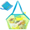 Çocuk plaj oyuncakları korunabilir örgü çanta çocuk oyuncaklar depolama çantaları yüzme plaj çantası katlanabilir seyahat kum oyun alet torbası tote çanta