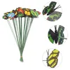 Decorações de jardim 50 pçs borboleta estacas ao ar livre quintal planta pote colorido caprichoso decoração vasos de flores decoração