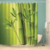 Rideaux de douche Green Bamboo Curtain Plante de salle de bain imperméable SETT DE SALLE SETT PRESSAGE BAINTUR