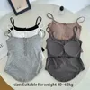 Frauen Tanks Baumwolle Riemchen -Tanktops einfache Knopf sinnlich unschuldige Look Krawatte Schlinge mit Brustpolstern kurze Weste Mädchen Frauen Frauen