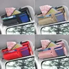 Bilarrangör 5 i 1 Sunshade Storage Sun Visor Clip Leather Stowing Box Pen Card Ticket Solglasögon Bag Tillbehör