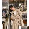 Kvinnor Trenchrockar Mishow Spring Coat Double Breasted Female Vintage Outwear Solid Tops Fashion Clothing MX20A7362 201030 Drop Delive DH7SF