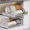 Kitchen Storage MEIDJIA Large-sized Pull-out Dish Rack Drawer Drying Sliding Bowl Sink Cabinet Organizer Accessories