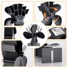 4 meskachel ventilator warmte aangedreven boog houten brander open haard ventilator eco-fan rustige thuisverwarming winter warmer efficiënte warmteverdeling