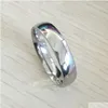 Bands anneaux classiques mâles réelles en or blanc couleur 6 mm titanium en acier femmes hommes sier anneau top qualité ne fade pas les bijoux de bijoux 279w drop d dhtds