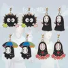 Boucles d'oreilles miyazaki hayao anime spirited us oreilles boules d'oreilles s925 argent no face man fantôme mignon metal orestuds cosplay prop