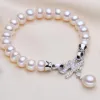 Bangles Yknrbph Women's S Natural Pearl Bracelet Girl Birthday Weddings Gift For Fine Jewelry
