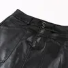 Zuzk Fall Winter Dames Pu Leather Sexy Rok Black Coffee Simple Elegant Short Bodycon Rok Boot Rok 2024 240326