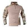 Mens T-Shirts Camouflage Softair Us Army Combat Uniform Military Shirt Cargo Cp Mticam Airsoft Paintball Cotton Tactical Clothing 2403 Dhlqc