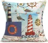 Oreiller couvercle nautique Lighthouse Boussin du voilier Summer Summer Ocean Home Decoration Sofa