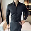 Camisas de vestido masculino masculino Spring Autumn Slim High-end de manga comprida