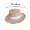 Berater Trendy Women Summer Cap Flat Top Contrast Farbhandbuch geflochten