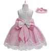 Childrens Wedding Druhna Sukienka Princess Sukienka bez rękawów dziecięca sukienki z krawędzi na dziewczynę Custome Baby Custome 240403