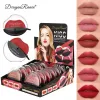 Sets 12pcs/set of Lipshaped Lipstick Lazy Blush Lipstick Matte Makeup Moisturizing Lip Gloss Waterproof Nonstick Cup Tslm1