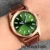 36 mm Pequeño buceo impermeable Vemorñador de veteranos macho bronce real japón nh35 movt piloto militar piloto correa de cuero lume verde