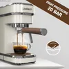 Kahve Yapıcıları Laekerrt Espresso Makinesi 20 Bar Espresso Maker CMEP01 Sütle Çeyrek Buharlı Wand Expresso Kahve Makinesi Latte ve Y240403