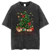 American Christmas Tree Print Black Camise