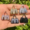 Charms 5pcs Bag des filles Charmes 26x25 mm Pendant Zircon cubique Pavé pour femmes Bracelets de collier Faire des bijoux accessoires