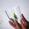 Weingläser Weihnachtsbaumglas Tasse Wärme hitzebeständiger transparenter Tea Becher tragbares Whisky Tassen Wasser zum Trinken