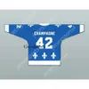 Gdsir Custom BLEU GILLES CHAMPAGNE 42 LE NATIONAL DE QUÉBEC MAILLOT DE HOCKEY NOUVEAU Top Ed S-M-L-XL-XXL-3XL-4XL-5XL-6XL