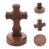 Party Decoration Cross Ornament Decorations Wood Dekorera träformade kontor Standing Hushåll