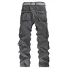 Pantalons pour hommes 2024 Casual Cargo Hommes Travail Mâle Loose Fit Coton Jambe Droite Workwear avec Muti Poches Militaire