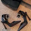 Scarpe vestiti stella stile lussuoso raso rini pietra quadrata fibbia per donne pompe sexy caviglia slingbacks estate alte tacchi celebrità ballo di celebrità h2404031o8k