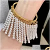 Bracele Xialuoke mtichamber perle perle tassel open bracelets for woman mode vintage fête bijoux girl drop livracting dhz94