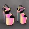 Dans ayakkabıları seksi 20 cm/ 8 inç PU Starps küçük açık ayak parmağı platformu yüksek topuk sandalet kutup 186
