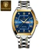 Relógios de pulso Poedagar Luxury Man Relógio Tonneau Dial Homens Homens assistem à prova de aço inoxidável luminoso Data de aço inoxidável Semana Men's Watches Sports Sports