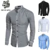 Mens Luxury Casual Formal Shirt Long Sleeve Slim Fit Business Dress Shirts Tops 240322