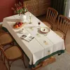 Table Cloth Pineapple Design Solid Decorative Linen Tablecloth With Tassels Rectangular Wedding Dining Cover Tea