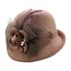 Bérets Chapeaux formels pour femme Casual Fisherman's Basin's Basin Small Bowler Hat Women's Automne and Winter Flowers Round Top Caps