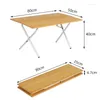 Camp Furniture Bamboo pliant table de camping extérieur Portable Picnic Desk Easy Storage Dining Aluminium alliage pliable