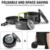 Benodigdheden camping kookgerei set aluminium anti -aanbak draagbare buitenkantoorgerei kettle pot cookset kookpan kom voor wandelen bbq picnic