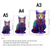 Exquise populaire houten puzzels Animal Montessori Montessori volwassen kinderen speelgoed onregelmatig gevormde bord set kat enfant Jouet 3D -puzzel