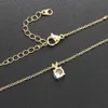 Eenvoudige vier klauw rond 6 mm single zirkoon hanger ketting voor vrouwen mode veelzijdige hangende ketting groothandel