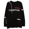 Herrenpullover Loch gestrickt Männer Skelettbriefmuster Pullover Mode Harajuku Casual Acersizesie Streetwear Punk Sweater