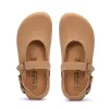 Sandaler Kvinnor Baotou Cork Slippers Flat Bottom mångsidig Mary Jane Vintage Leather Frosted Sandals Women Shoes