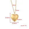 Colliers pendants 2pcs en acier inoxydable en forme de coeur bijourie cadeau diy collier po.