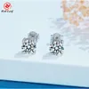 Redleaf Luxury Color Pink Yellow White Moissanite Diamond Earring 1carat Round Cut Sterling Silver 925 Stud for Girl