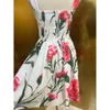 Sleeveless Womens Carnation Print Mini Dress