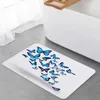 Carpets Blue Animal Butterfly Flower Decorative Bath Carpet Bathroom Kitchen Bedroon Floor Mats Indoor Soft Entrance Doormat