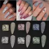Gränsöverskridande bästsäljande nagel glitter silver reflekterande pulver disco trasig diamantpulver 6 färg boxad nagel glitter paljetter grossist