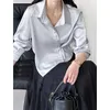 Camicia arancione di colore solido di alta fine Zhi Zhi da donna 2024 Spring New Design Light Mature Short 3021