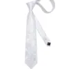 Laço laços de luxo lenço de gravata de casamento branco lenço de punhos de rajadas de baile de formato de propriedade de ternos de provenções de acessórios para o marido 8 cm de pescoço atacado