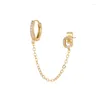 Boucles d'oreilles CRMYA 1PC Gold Color initia for Women CZ Zircon A-Z Lettre connectée Chaîne Hoop 2024 Jewelry Wholesale