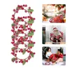 Dekoratif Çiçekler 4 PCS Noel Berry Çelenk Mumlar için Masaüstü Süsleme Polyester Simüle Mini Garland Candlestick