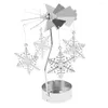 Candle Holders Rotating Metal Candlestick Holder Christmas Home Decor Silver